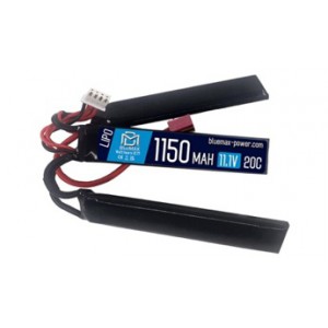 АКБ BlueMAX 11.1V LiPO 1150mAh 20C Triple 18x6x93mm труба приклада, цевье, приклад T-коннектор